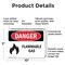 Signmission Flammable Gas Danger Sign, Plastic, 10in W x 7in L, 2PK OS-2PACK-DS-P-710-L-1233 - alternate 8